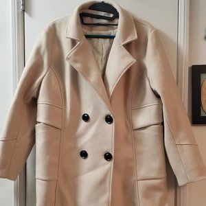 Chou Yatou poly and wool bend coat